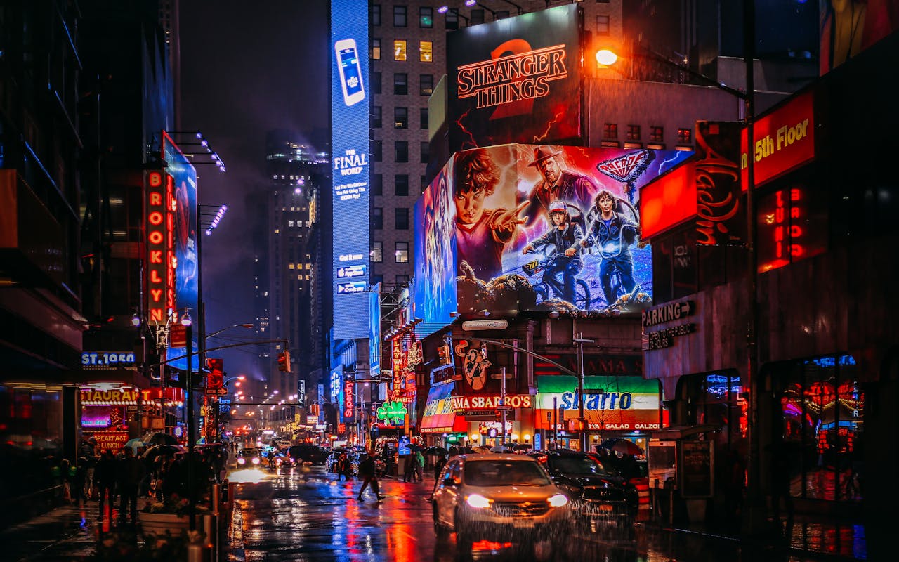 Stranger Things 2 Sign in City at Night